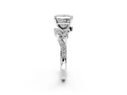 Solitaire Engagement Ring Setting for Princess Cut Center with Marquise Accent Twist Band and Prong Head in Sterling Silver