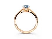Solitaire Engagement Ring Setting for Fancy Blue Pear-Shaped Center with Knife Ridge Band and Claw Prong Head in Rose Gold