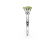 Solitaire Engagement Ring Setting for Fancy Yellow Cushion Cut Center with Plain Band and Tulip Prong Head in Platinum