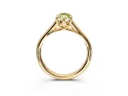 Solitaire Engagement Ring Setting for Fancy Yellow Marquise Center with Cathedral Band and Prong Head in Yellow Gold