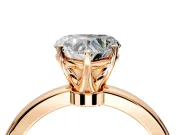 Solitaire Engagement Ring Setting for Heart-Shaped Center with Plain Band and Tulip Prong Head in Rose Gold