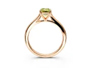 Solitaire Engagement Ring Setting for Fancy Yellow Emerald Cut Center with Narrow Cathedral Band and Prong Head in Rose Gold