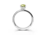 Solitaire Engagement Ring Setting for Fancy Yellow Pear-Shaped Center with Milgrain X Pattern Band and Prong Head in Platinum