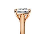 Solitaire Engagement Ring Setting for Princess Cut Center with Cathedral Band and Prong Head in Rose Gold