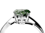 Solitaire Engagement Ring Setting for Fancy Green Heart-Shaped Center with Plain Bypass Twist Band and Prong Head in Platinum