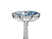 Solitaire Engagement Ring Setting for Fancy Blue Marquise Center with Fine Pave Band and Prong Head in Platinum