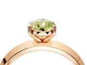 Solitaire Engagement Ring Setting for Fancy Yellow Pear-Shaped Center with Wide Knife Ridge Band and Prong Head in Rose Gold