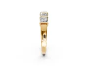 Princess Cut Lab-Grown Diamond 5 Stone Channel Wedding Band with Bar Prongs in Yellow Gold