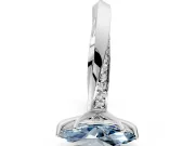 Side Accent Engagement Ring Setting for Fancy Blue Marquise Center with Accent Shoulders and Prong Head in White Gold