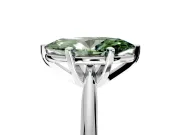 Solitaire Engagement Ring Setting for Fancy Green Marquise Center with Knife Ridge Band and Claw Prong Head in Sterling Silver