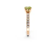 Solitaire Engagement Ring Setting for Fancy Yellow Cushion Cut Center with Large Accents and Prong Head in Rose Gold