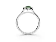 Solitaire Engagement Ring Setting for Fancy Green Marquise Center with V Split Shank and Bezel Head in Sterling Silver