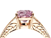 Split Shank Engagement Ring Setting for Fancy Pink Cushion Cut Center with Pave Split Shank and Prong Head in Rose Gold
