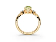 Solitaire Engagement Ring Setting for Fancy Yellow Marquise Center with Grooved Bar Accent Band and Prong Head in Yellow Gold