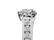 Solitaire Engagement Ring Setting for Heart-Shaped Center with Cathedral Channel Band and Prong Head in Platinum
