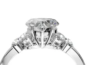 Solitaire Engagement Ring Setting for Heart-Shaped Center with Marquise Flower Shoulders and Prong Head in Platinum