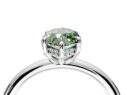 Hidden Halo Engagement Ring Setting for Fancy Green Marquise Center with Thin Rounded Band and Prong Head in Platinum