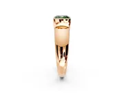 Tension Engagement Ring Setting for Fancy Green Cushion Cut Center with Wide Flat Band and Tension Head in Rose Gold