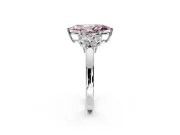 Solitaire Engagement Ring Setting for Fancy Pink Marquise Center with Marquise Flower Shoulders and Prong Head in White Gold