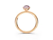 Low-Set Solitaire Engagement Ring Setting for Fancy Pink Marquise Center with Thin Plain Band and Prong Head in Rose Gold