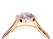 Solitaire Engagement Ring Setting for Fancy Pink Marquise Center with V Split Shank and Bezel Head in Rose Gold