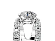 Solitaire Engagement Ring Setting for Round Cut Center with Wide-Open Split Shank and Prong Head in Platinum