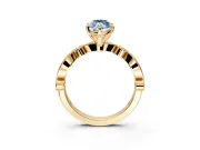 Solitaire Engagement Ring Setting for Fancy Blue Marquise Center with Milgrain Bezel Accents and Prong Head in Yellow Gold