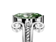 Solitaire Engagement Ring Setting for Fancy Green Marquise Center with Twisted Band and Scroll Prong Head in Platinum