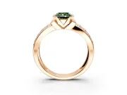 Bezel Engagement Ring Setting for Fancy Green Radiant Cut Center with Wide Channel-Set Band and Bezel Head in Rose Gold