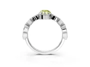Milgrain Bezel Engagement Ring Setting for Fancy Yellow Pear-Shaped Center with Marquise Stations and Bezel Head in Platinum