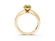 Solitaire Engagement Ring Setting for Fancy Yellow Emerald Cut Center with Basket Rail and Prong Head in Yellow Gold