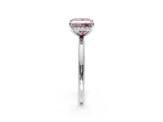 Solitaire Engagement Ring Setting for Fancy Pink Princess Cut Center with Plain Band, Open Basket and Prong Head in Sterling Silver
