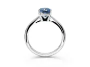 Solitaire Engagement Ring Setting for Fancy Blue Radiant Cut Center with Knife Ridge Band and Claw Prong Head in Sterling Silver