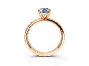 Solitaire Engagement Ring Setting for Fancy Blue Oval Center with Scrollwork Band and Prong Head in Rose Gold