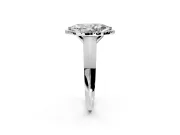 Halo Engagement Ring Setting for Marquise Center with Knife Ridge Cathedral Band and Prong Head in Platinum