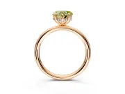 Hidden Halo Engagement Ring Setting for Fancy Yellow Heart-Shaped Center with Thin Rounded Band and Prong Head in Rose Gold
