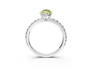 Solitaire Engagement Ring Setting for Fancy Yellow Marquise Center with Large Accent Band and Prong Head in Sterling Silver