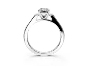 Solitaire Engagement Ring Setting for Emerald Cut Center with Channel Accents and Prong Head in Sterling Silver