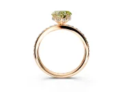 Solitaire Engagement Ring Setting for Fancy Yellow Heart-Shaped Center with Fine Pave Band and Prong Head in Rose Gold