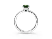 Solitaire Engagement Ring Setting for Fancy Green Emerald Cut Center with Large Accents and Prong Head in Platinum
