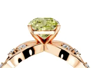 Solitaire Engagement Ring Setting for Fancy Yellow Cushion Cut Center with Criss-Cross Accent Band and Prong Head in Rose Gold