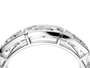 Triangle Lab-Grown Diamond Geometric Men's Wedding Band with Angular Frames in Sterling Silver