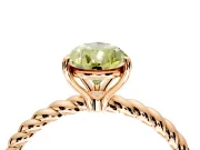 Solitaire Engagement Ring Setting for Fancy Yellow Pear-Shaped Center with Plain Twisted Rope Band and Prong Head in Rose Gold