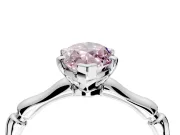 Solitaire Engagement Ring Setting for Fancy Pink Marquise Center with Bamboo Band and Prong Head in Platinum