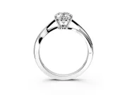 Solitaire Engagement Ring Setting for Oval Center with Plain Bypass Twist Band and Prong Head in Platinum