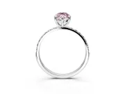 Solitaire Engagement Ring Setting for Fancy Pink Marquise Center with Pave Accents and Prong Head in Platinum