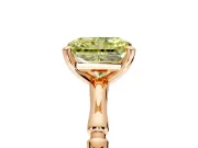 Solitaire Engagement Ring Setting for Fancy Yellow Radiant Cut Center with Bamboo Band and Prong Head in Rose Gold