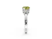 Solitaire Engagement Ring Setting for Fancy Yellow Round Cut Center with Marquise Flower Shoulders and Prong Head in White Gold