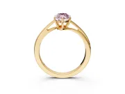 Solitaire Engagement Ring Setting for Fancy Pink Marquise Center with Plain Bypass Twist Band and Prong Head in Yellow Gold