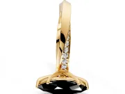 Side Accent Engagement Ring Setting for Fancy Black Marquise Center with Accent Shoulders and Prong Head in Yellow Gold